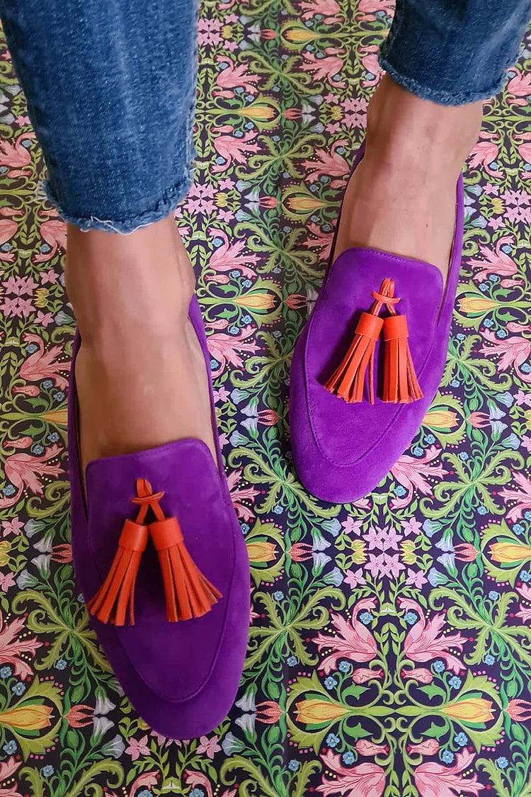 Rina | Purple loafers with tassels