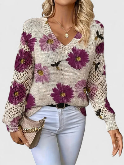 Aurélie | Elegant jumper with floral pattern