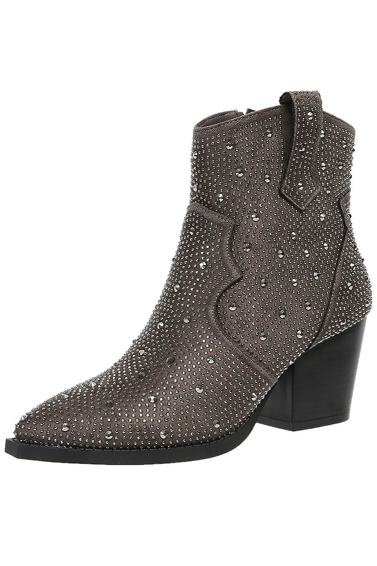Melas | Elegant ankle boots with patchwork and zip