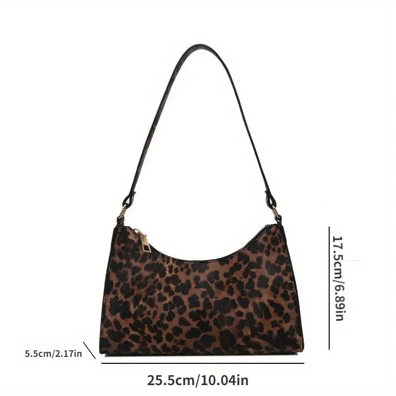 Mel - Leopard Print Shoulder Bag in French Style