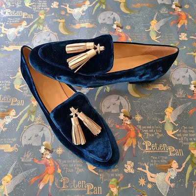Carol | Mocassin midnight elegance with champagne fringes