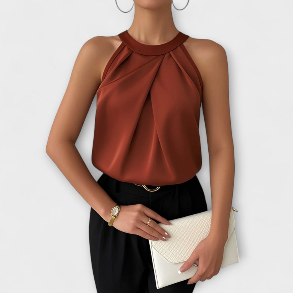 Skye | Satin Top with Off-the-Shoulder Design