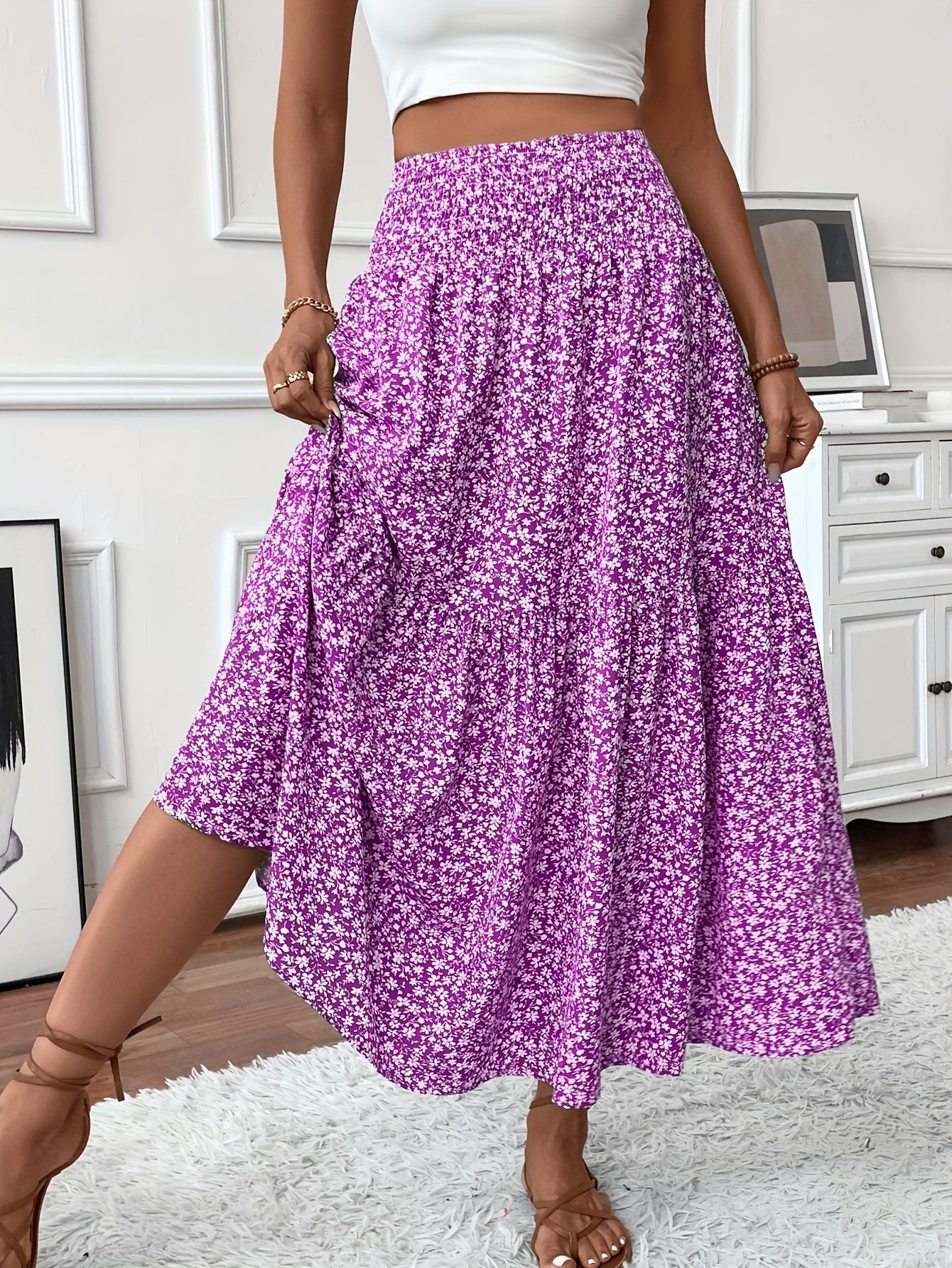 Marnie – Tiered Floral Maxi Skirt