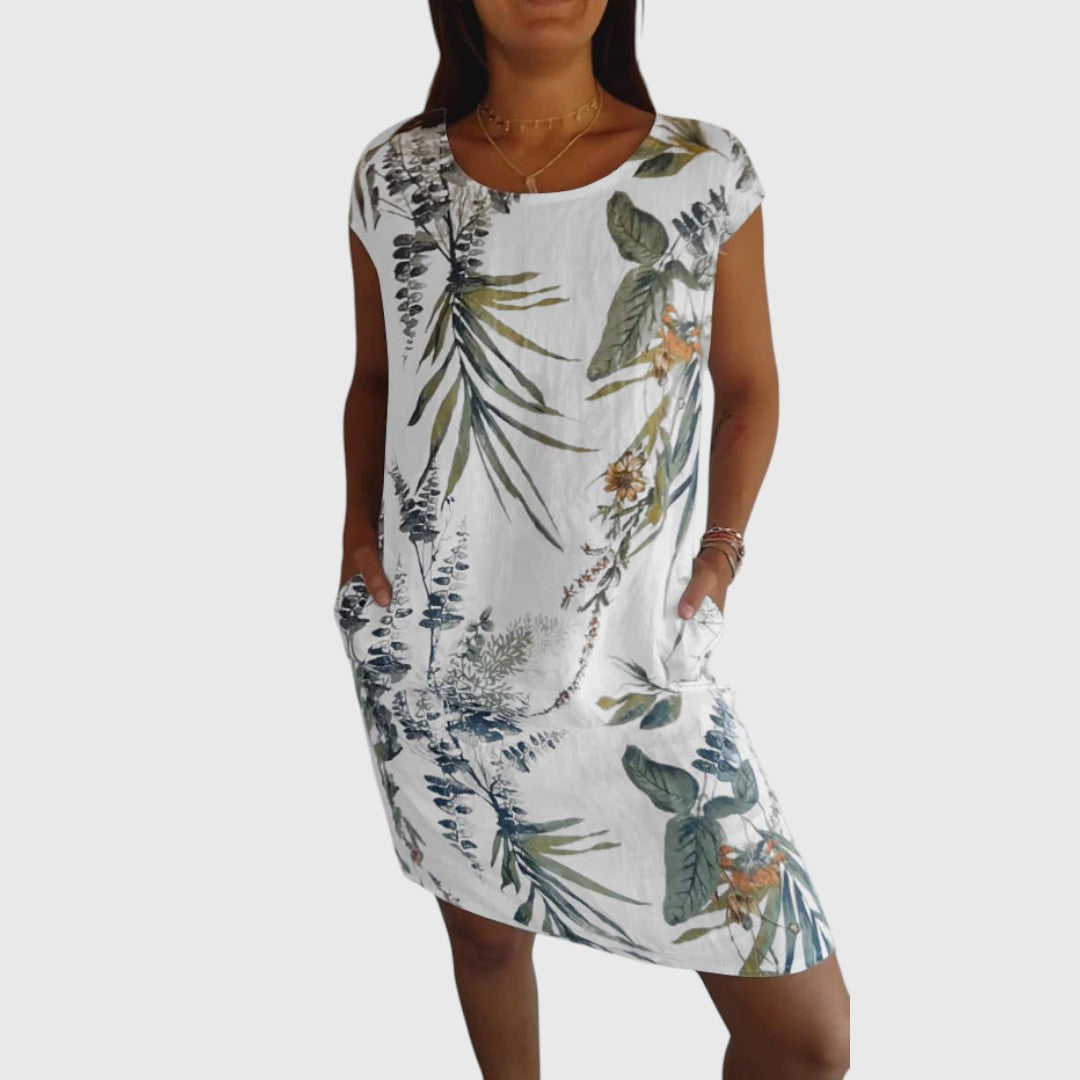 Frances - Leaf Print Dress