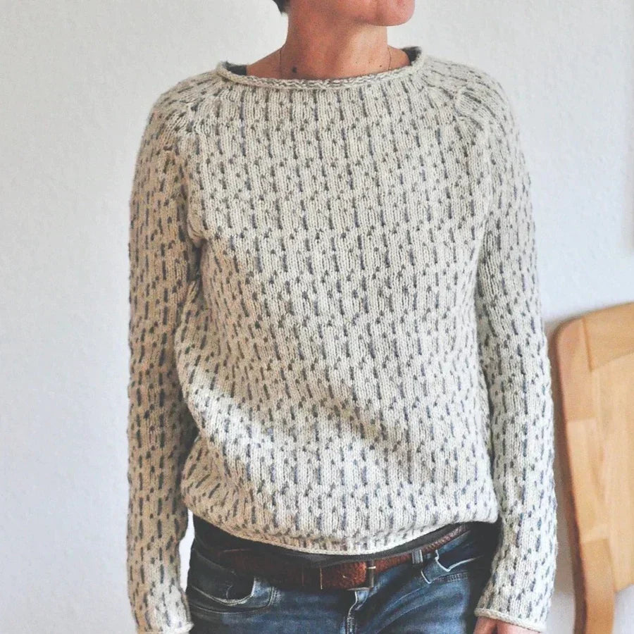 Victoria | Elegant Grey Jumper with Boat Neck