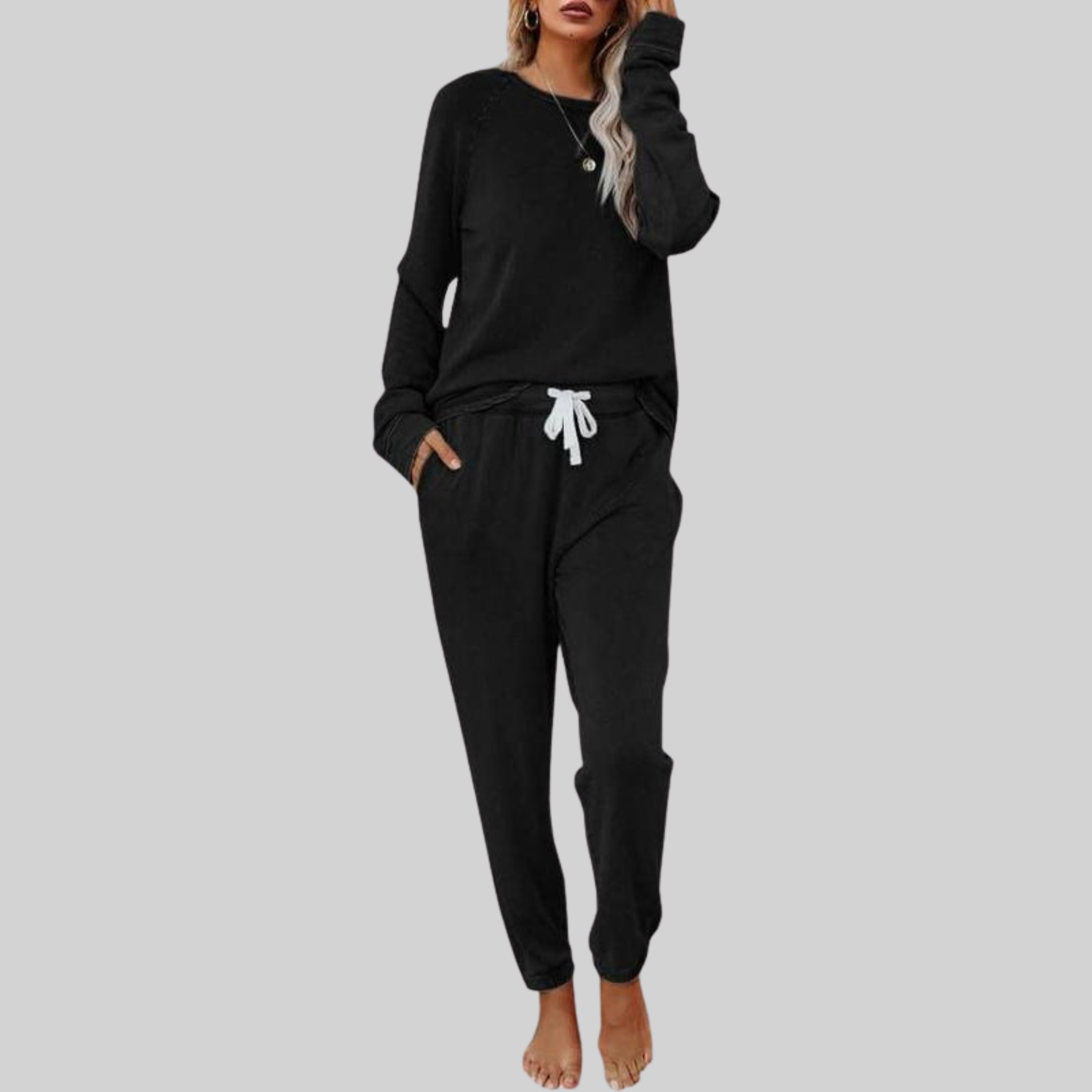 Jocelyn™ - Casual Long Sleeve and Joggers Set