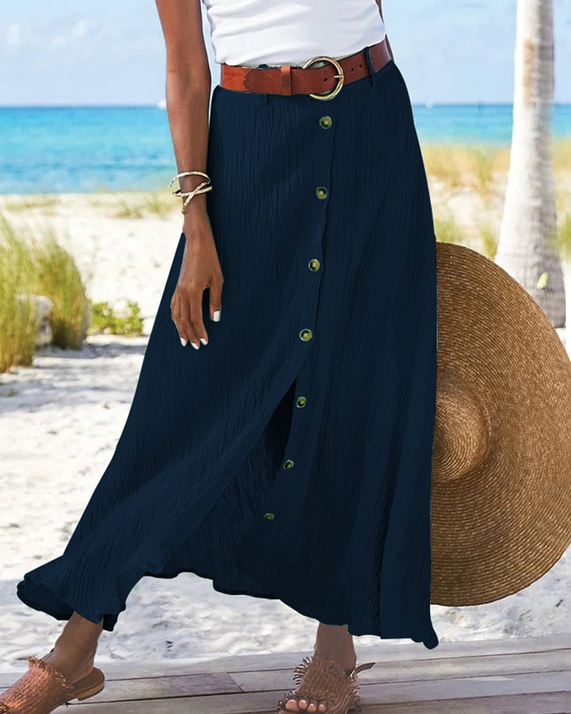 Syndy™ | Flowing Skirt with Buttons