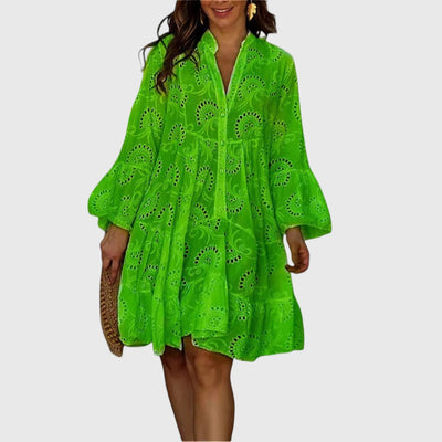 Milou – Embroidered Tiered Mini Dress