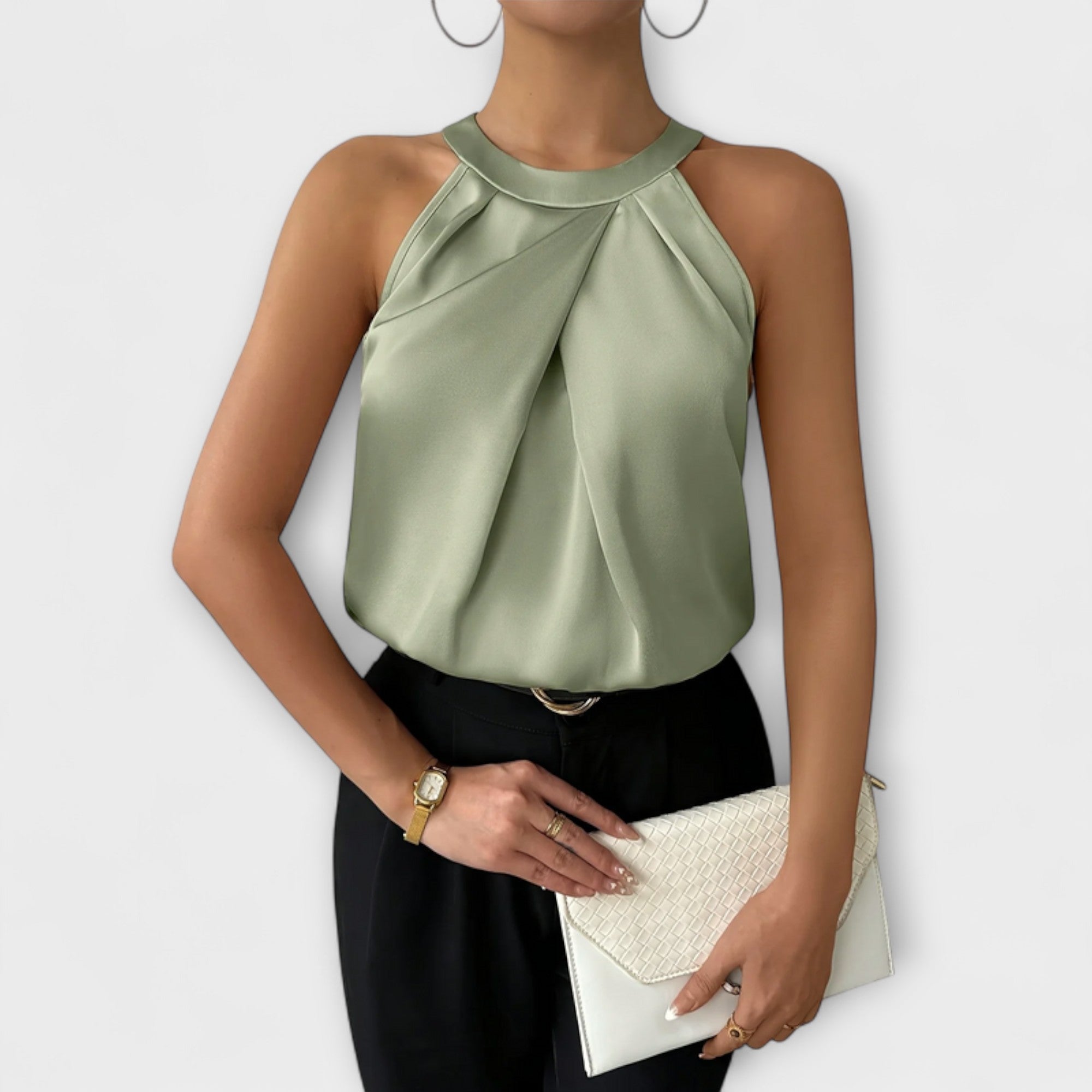 Skye | Satin Top with Off-the-Shoulder Design