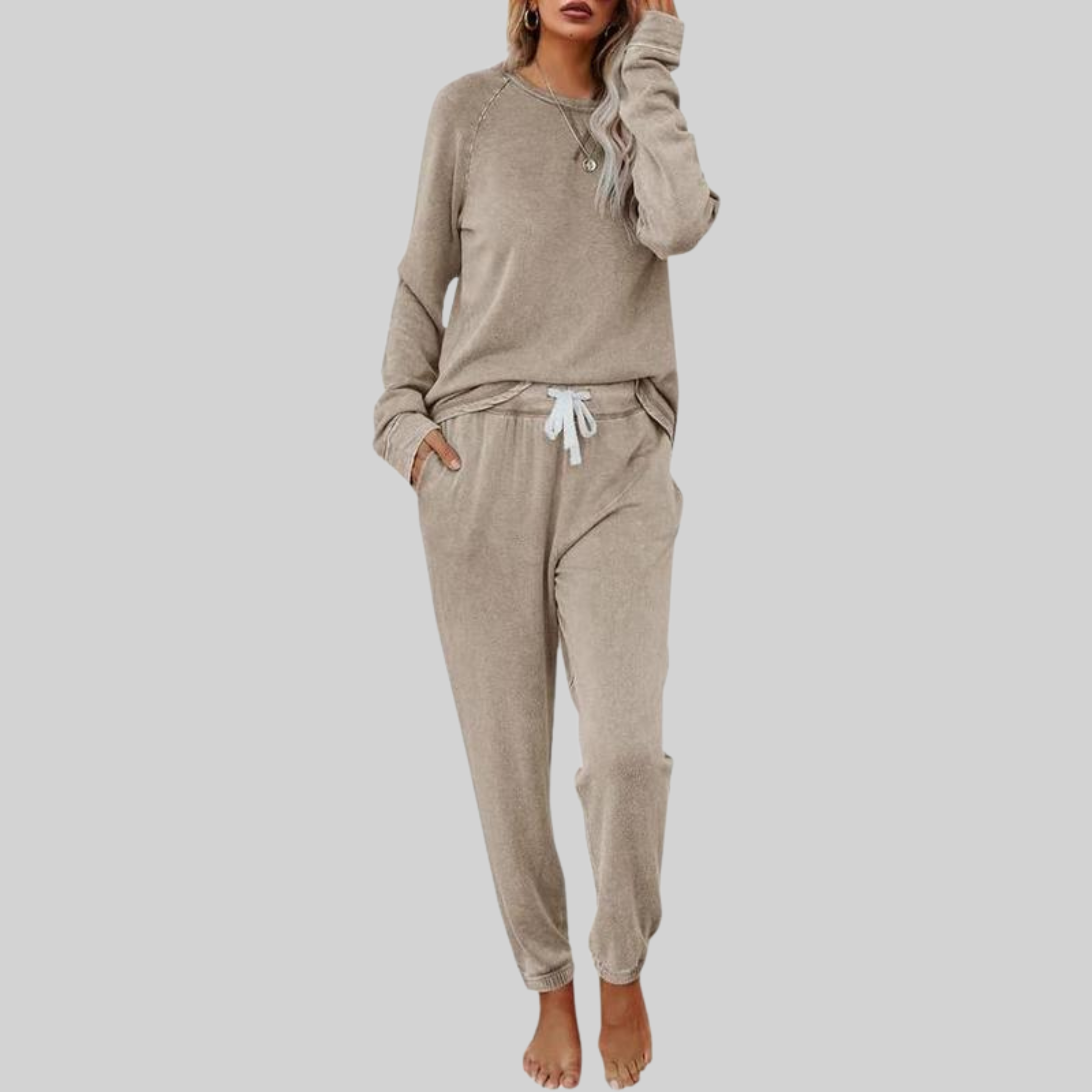 Jocelyn™ - Casual Long Sleeve and Joggers Set