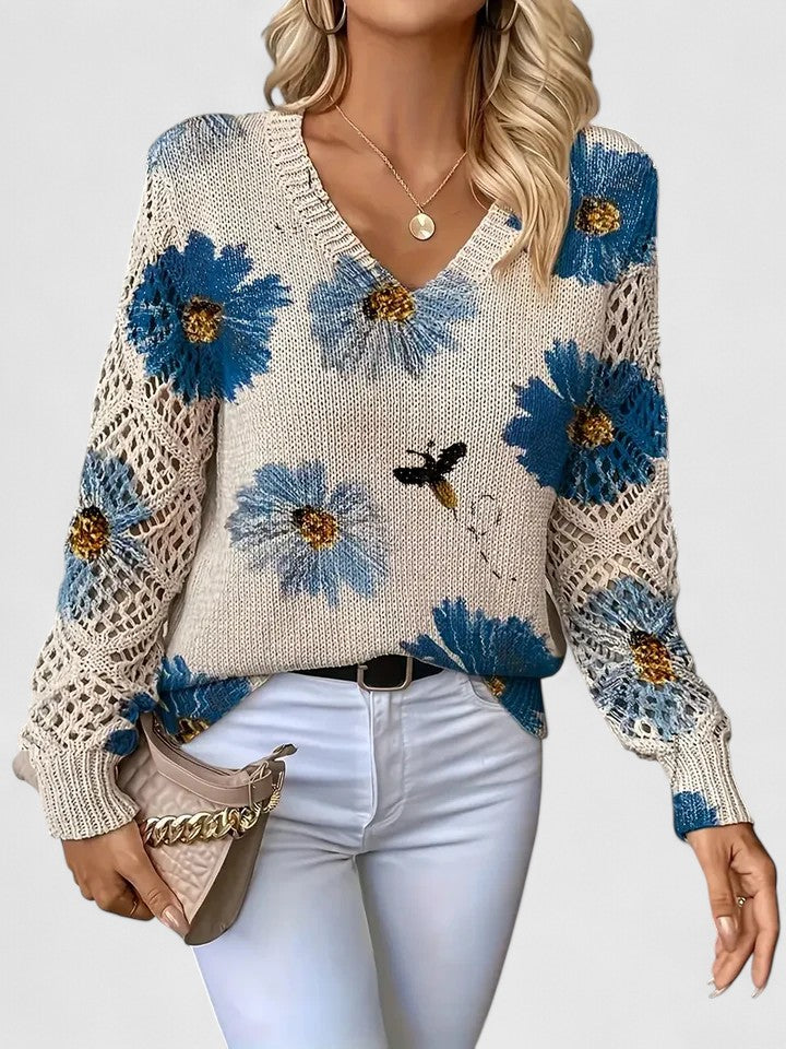 Aurélie | Elegant jumper with floral pattern