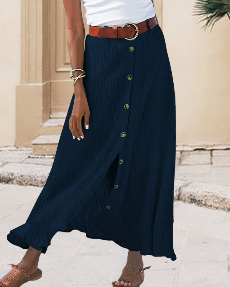 Syndy™ | Flowing Skirt with Buttons