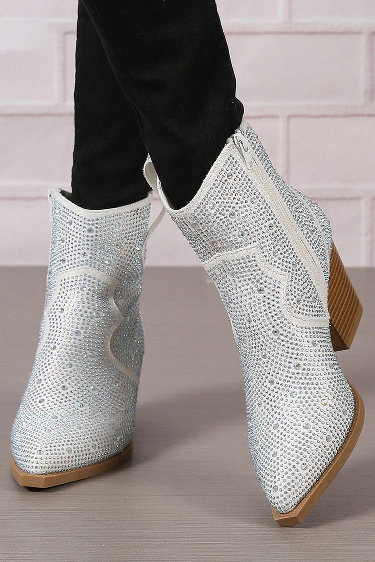 Melas | Elegant ankle boots with patchwork and zip