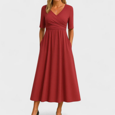 Chrystal - Crossed dress with short sleeves