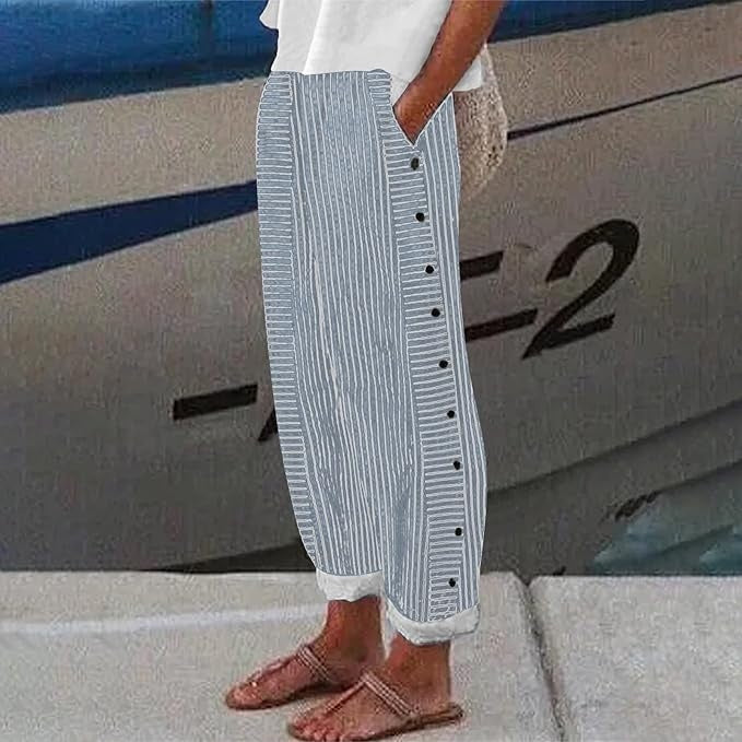 Sera™ | Striped Trousers with Buttons