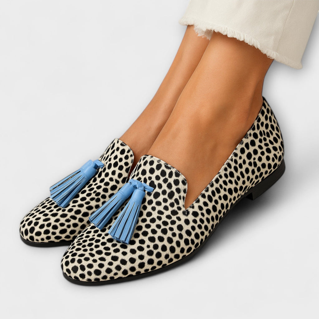 Mira | Loafers with Fringes and Polka Dot Print