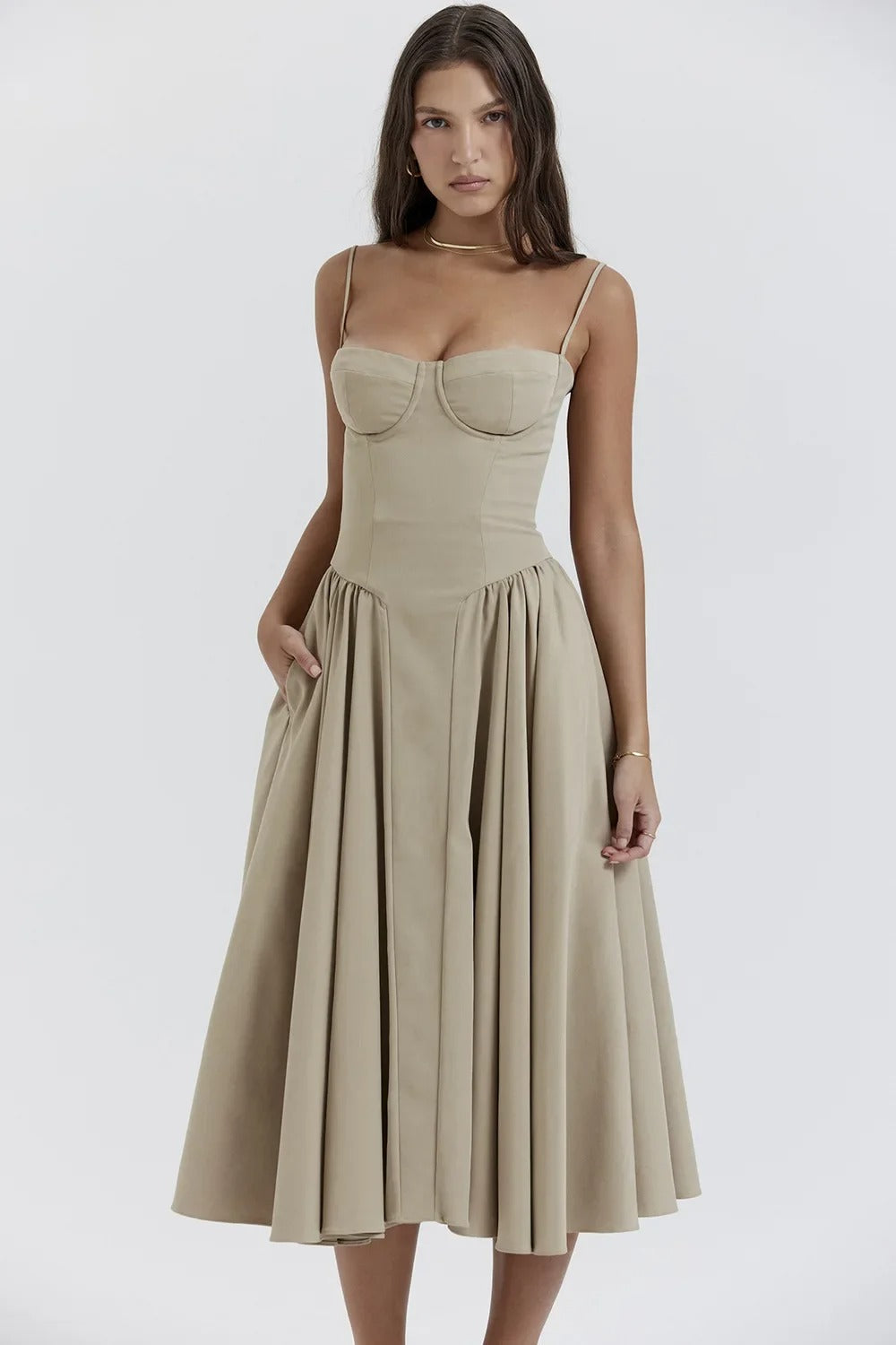 Joanne - Sophisticated sleeveless corset dress