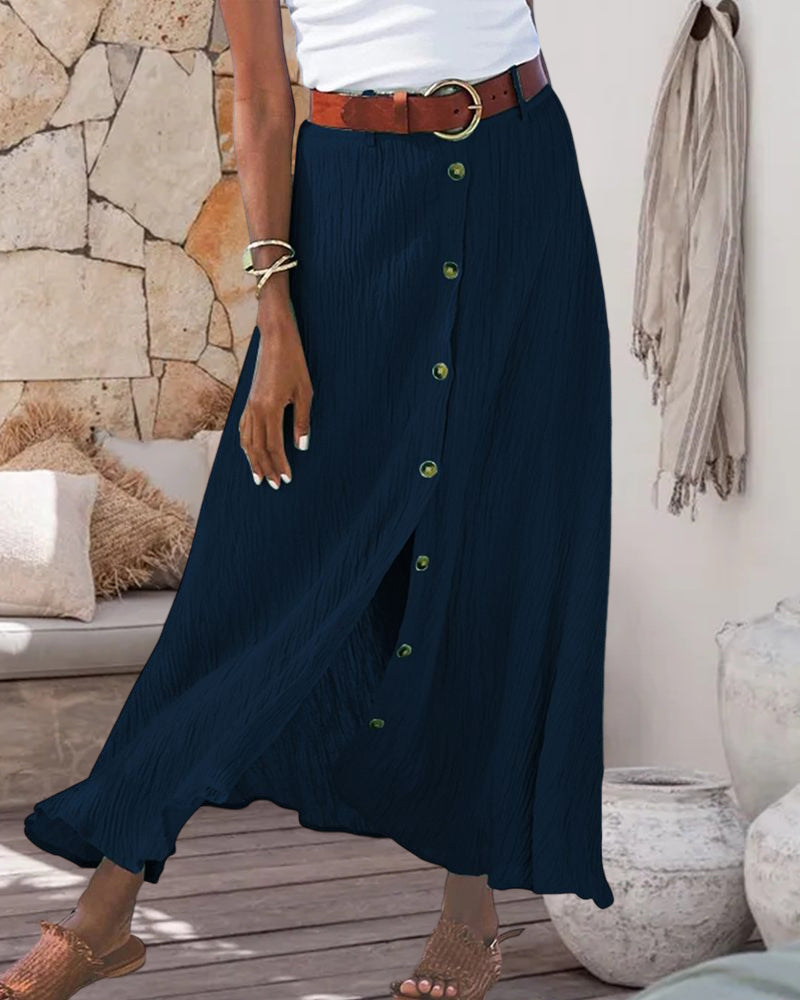 Syndy™ | Flowing Skirt with Buttons