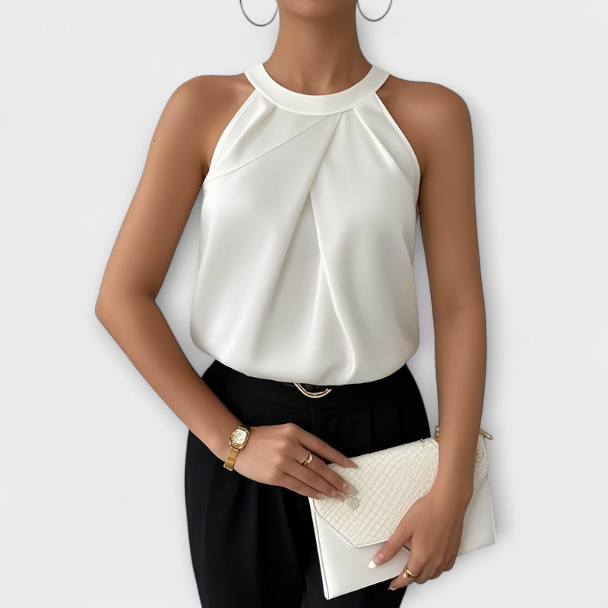 Skye | Satin Top with Off-the-Shoulder Design