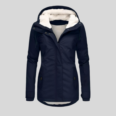 Alienor | Waterproof Long Coat with Hood and Lining
