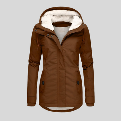 Alienor | Waterproof Long Coat with Hood and Lining