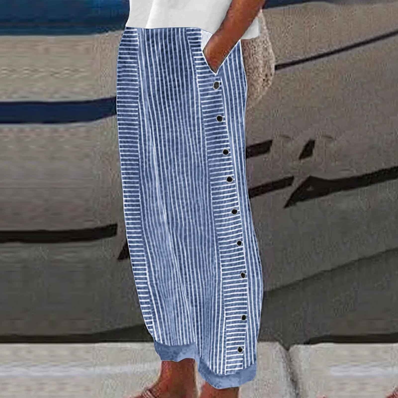 Sera™ | Striped Trousers with Buttons