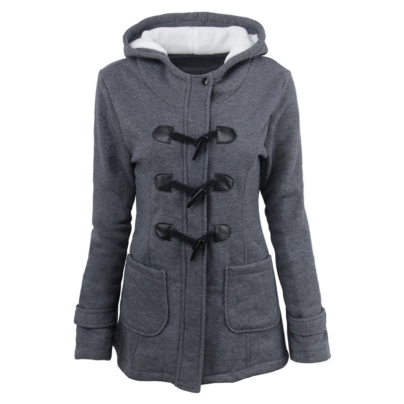 Livia™ Vintage Buckle Hooded Jacket