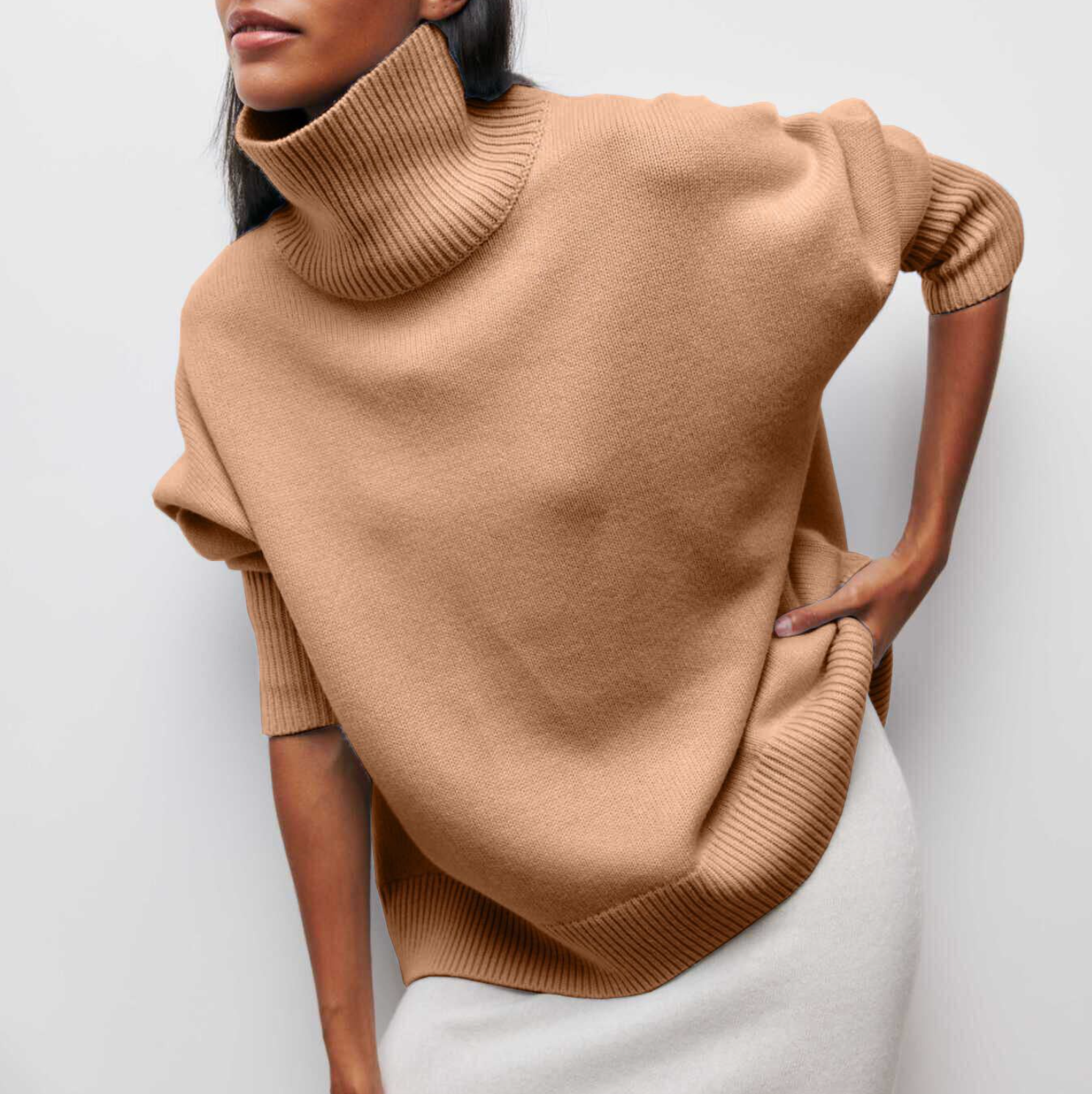 Amelia | Elegant Knitted Roll Neck Jumper