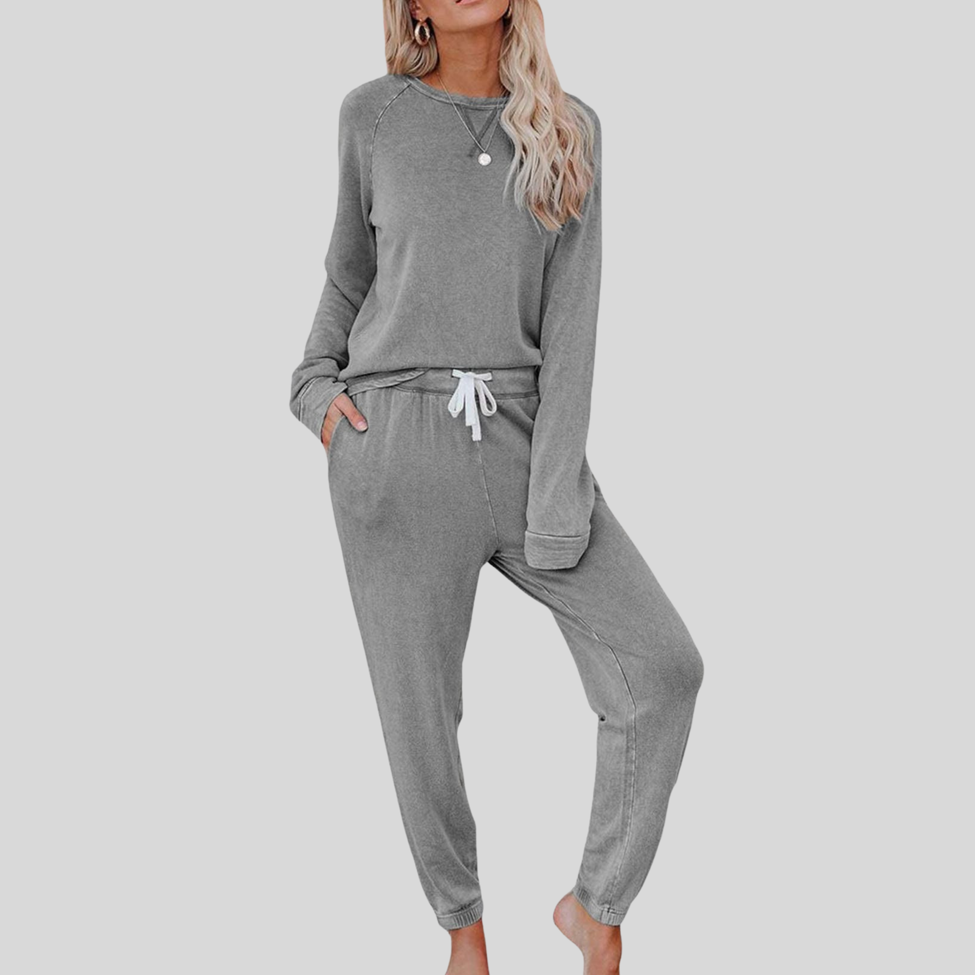 Jocelyn™ - Casual Long Sleeve and Joggers Set