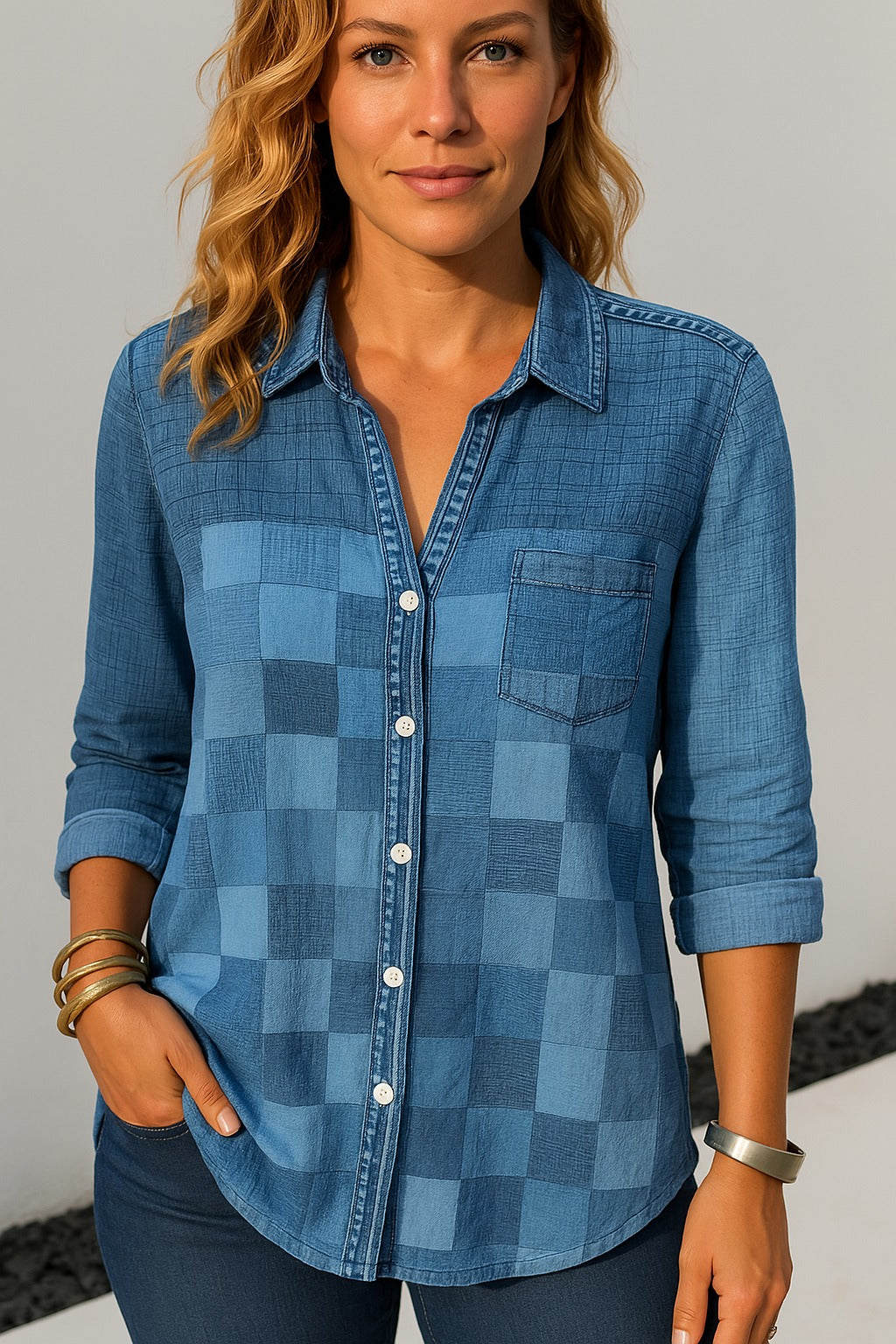 Sandra | Patchwork Shirt Dress