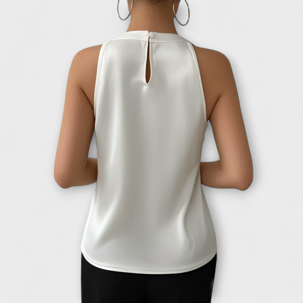Skye | Satin Top with Off-the-Shoulder Design