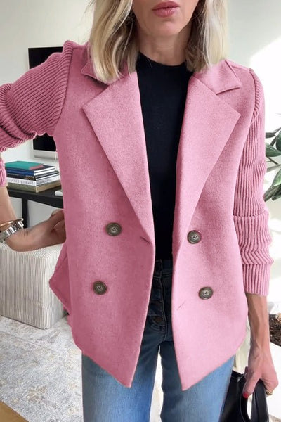 Amora - Elegant Jacket with Knitted Sleeves