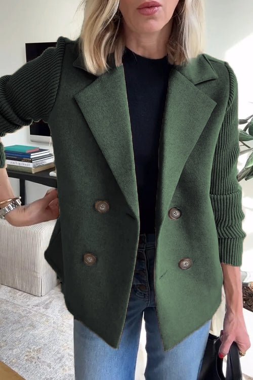 Amora - Elegant Jacket with Knitted Sleeves