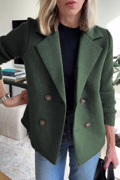 Amora - Elegant Jacket with Knitted Sleeves