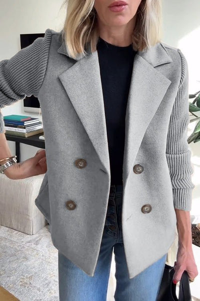 Amora - Elegant Jacket with Knitted Sleeves