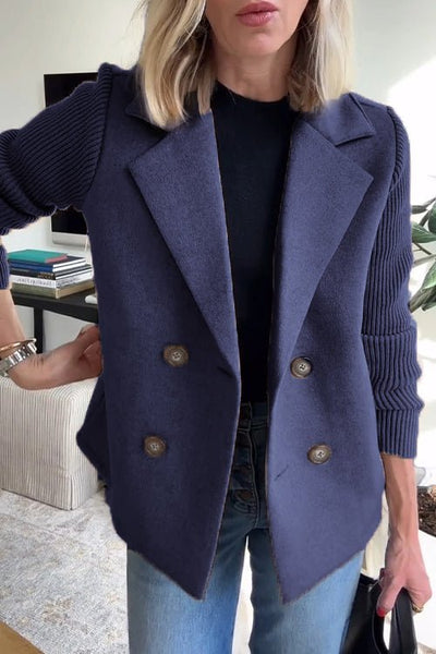 Amora - Elegant Jacket with Knitted Sleeves