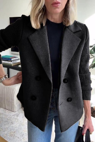 Amora - Elegant Jacket with Knitted Sleeves