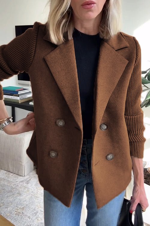 Amora - Elegant Jacket with Knitted Sleeves