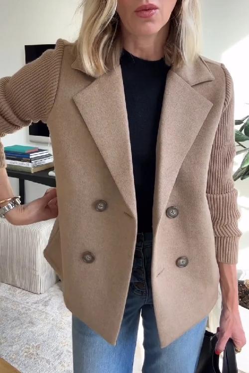 Amora - Elegant Jacket with Knitted Sleeves