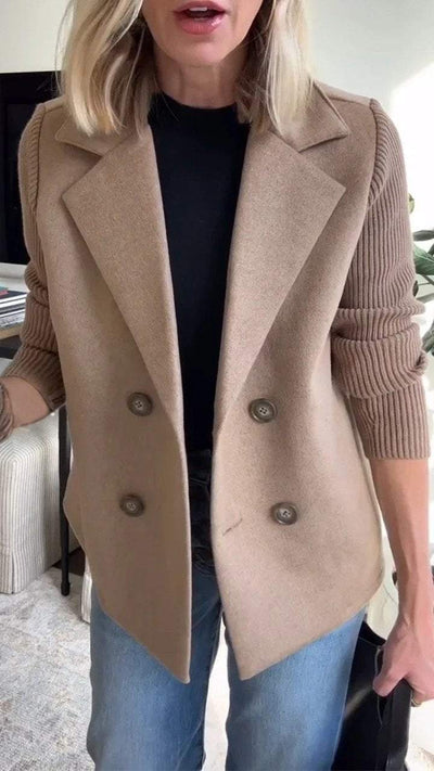 Amora - Elegant Jacket with Knitted Sleeves