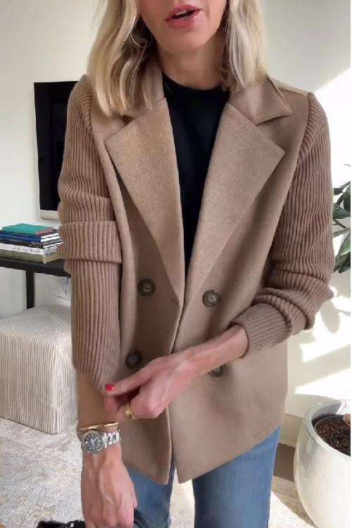 Amora - Elegant Jacket with Knitted Sleeves