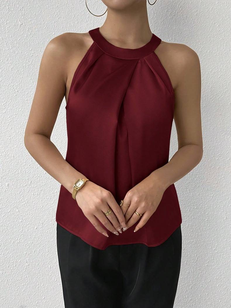 Skye | Satin Top with Off-the-Shoulder Design