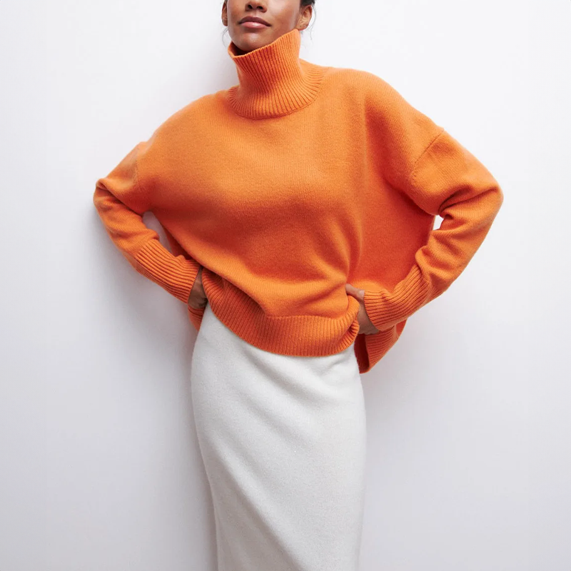 Amelia | Elegant Knitted Roll Neck Jumper