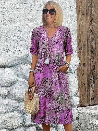Gina - Vibrant Midi Length Dress
