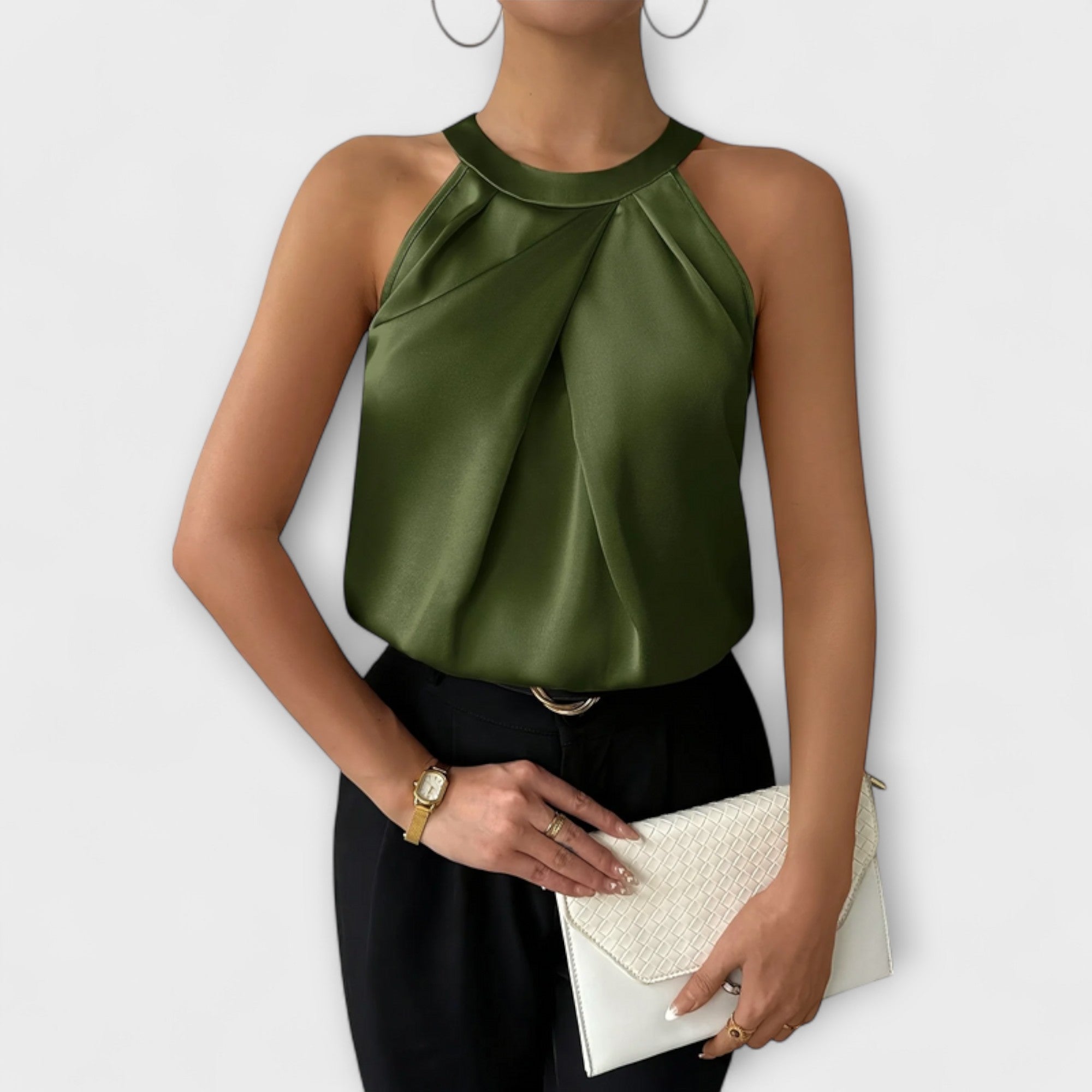 Skye | Satin Top with Off-the-Shoulder Design