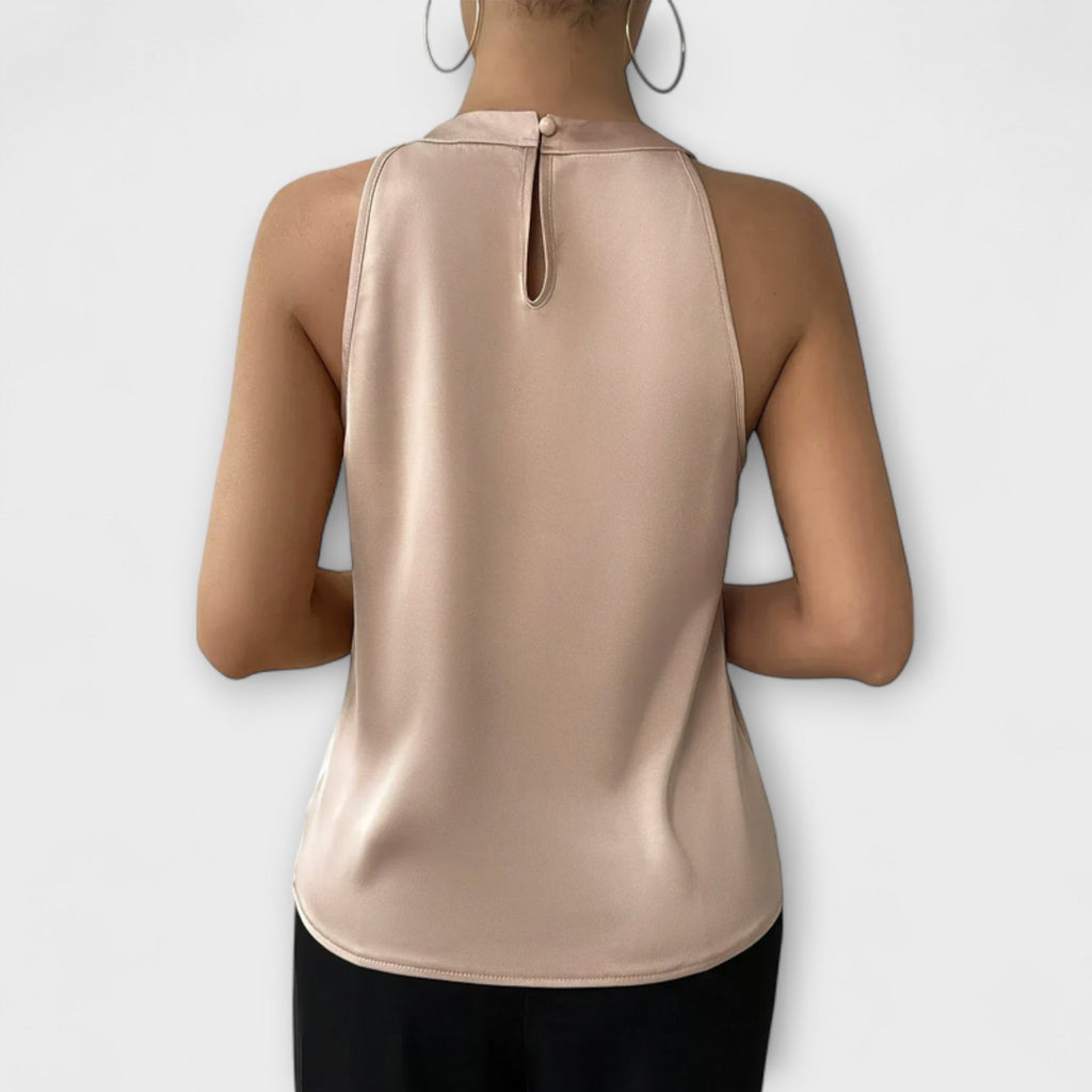Skye | Satin Top with Off-the-Shoulder Design