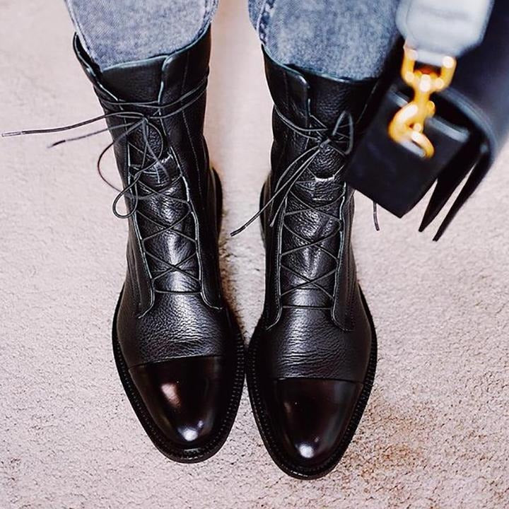 Aurelia™ | Stylish Lace-Up Leather Boots