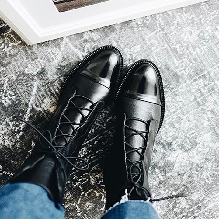 Aurelia™ | Stylish Lace-Up Leather Boots