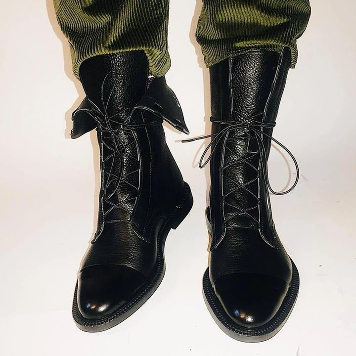 Aurelia™ | Stylish Lace-Up Leather Boots