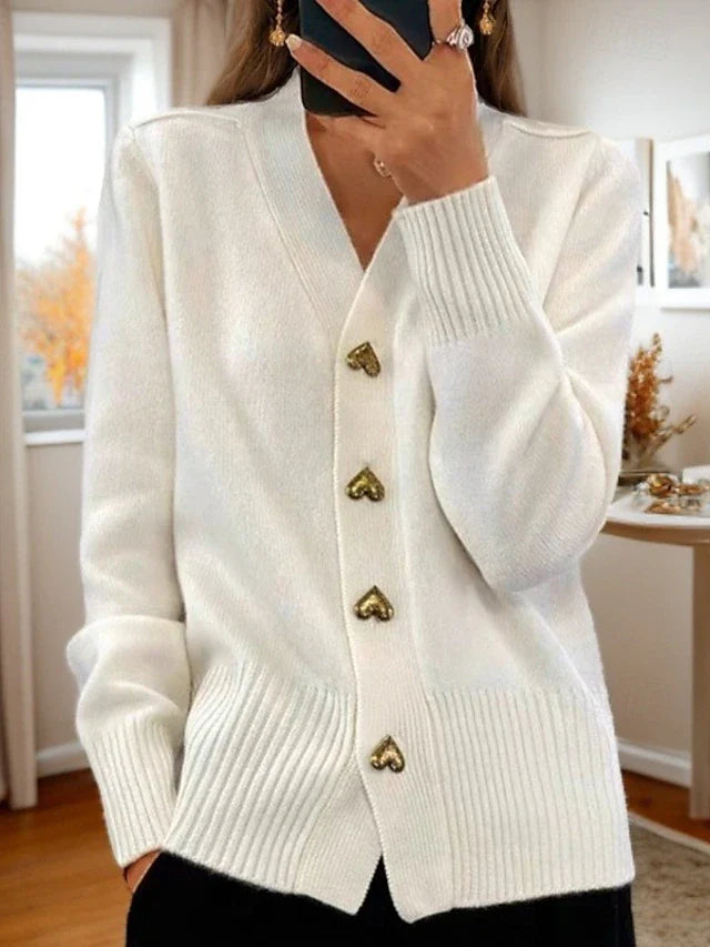 Adele | Elegant Cardigan with Heart Buttons